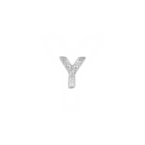 Earring with initial in zirconia Silver