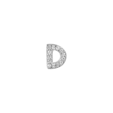 Earring with initial in zirconia Silver