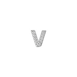 Earring with initial in zirconia Silver