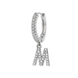 Zirconia Initial Pendant Earring
