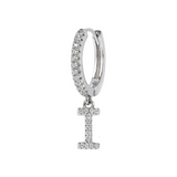 Zirconia Initial Pendant Earring