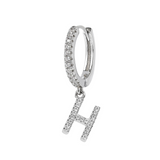Zirconia Initial Pendant Earring