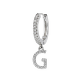 Zirconia Initial Pendant Earring