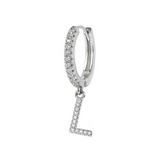 Zirconia Initial Pendant Earring