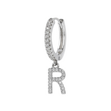 Zirconia Initial Pendant Earring