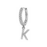 Zirconia Initial Pendant Earring