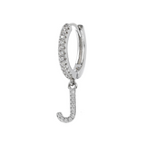 Zirconia Initial Pendant Earring