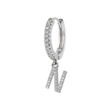 Zirconia Initial Pendant Earring