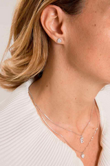 Heart earring with zirconia