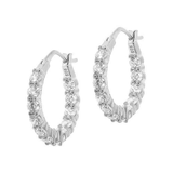 Hoop earrings with internal and external zirconia