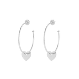 Hoop earrings with heart pendant