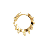 Hoop earrings with zirconia and dangling rings