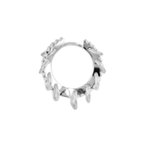 Hoop earrings with zirconia and dangling rings