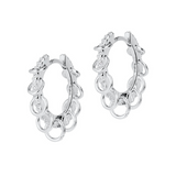 Hoop earrings with zirconia and dangling rings