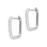 Rectangle earrings with zirconia