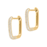 Rectangle earrings with zirconia