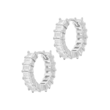 Orecchini cerchietti baguette in zirconi