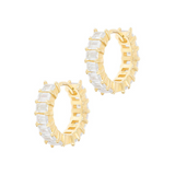 Orecchini cerchietti baguette in zirconi