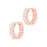 Orecchini cerchietti baguette in zirconi