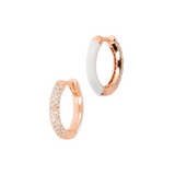 Orecchini cerchietti Double face zirconi e smalto colorato