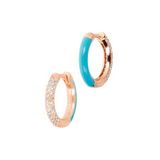 Orecchini cerchietti Double face zirconi e smalto colorato