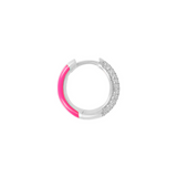 Orecchini cerchietti Double face zirconi e smalto colorato