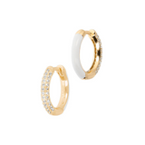 Orecchini cerchietti Double face zirconi e smalto colorato