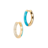 Orecchini cerchietti Double face zirconi e smalto colorato