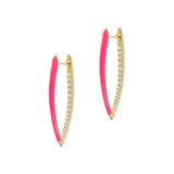 Long earrings with colored enamel and zirconia