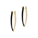 Long earrings with colored enamel and zirconia