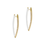 Long earrings with colored enamel and zirconia