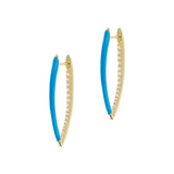 Long earrings with colored enamel and zirconia