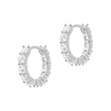 Small hoop earrings with zirconia stones