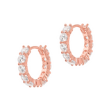 Small hoop earrings with zirconia stones