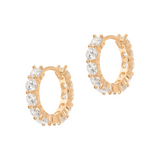 Small hoop earrings with zirconia stones