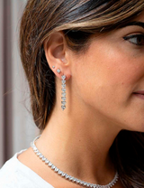 Long zirconia heart earrings - Tennis Collection