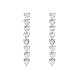 Long zirconia heart earrings - Tennis Collection