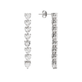 Long zirconia heart earrings - Tennis Collection