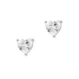 Pair of zirconia heart earrings