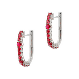 Tennis Earrings With Colored Zircons