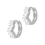 Small Half-Baguette Hoop Earrings