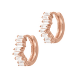 Small Half-Baguette Hoop Earrings