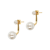 Double Pearl Drop Earrings