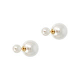 Simple Double Pearl Earrings