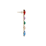 Long Drop Earrings with Colored Stones
