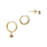 Set of 3 Mini Blue Eye Earrings