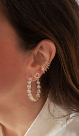 Hoop Earrings with Hearts - Tennis Collection