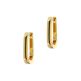 Yellow Gold Rectangle Earrings