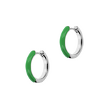 SMALL Double Face Hoop Earrings Gold and Colored Enamel