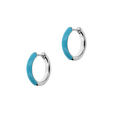 SMALL Double Face Hoop Earrings Gold and Colored Enamel